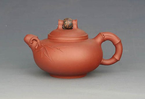 强建红紫砂壶 竹韵 