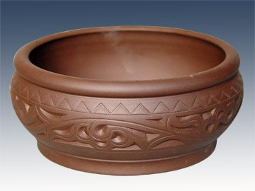 余中南紫砂壶 小号刻画茶洗 