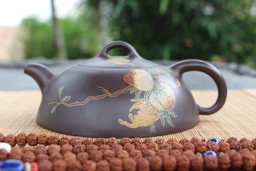 刘根林紫砂壶 福寿双全 