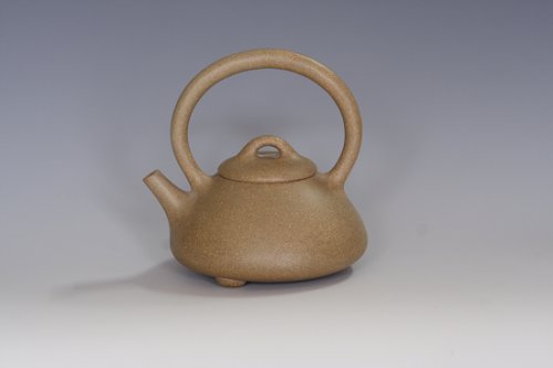 顾新洪紫砂壶 子冶提梁 