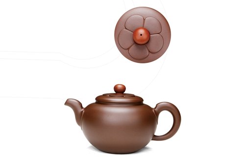 吴菊芳紫砂壶 花开馥郁 