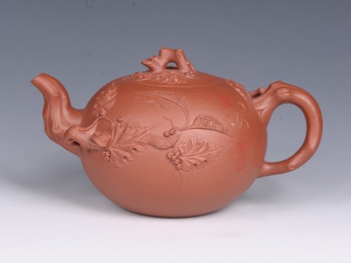 董建平紫砂壶 松鼠葡萄 