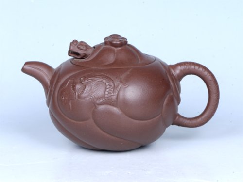 吴耀清紫砂壶 鱼化龙 
