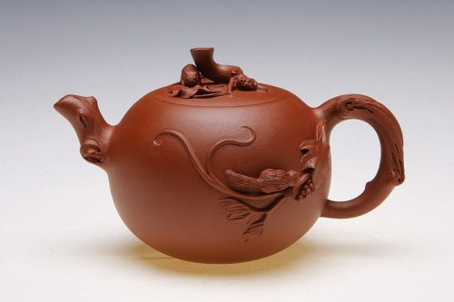 汪叶紫砂壶 松鼠葡萄壶 