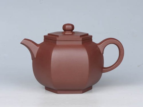 周庚大紫砂壶 圆六方 