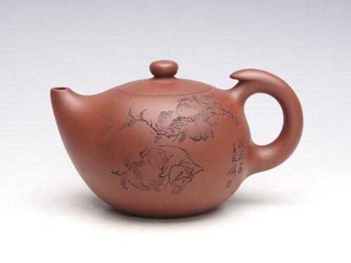 蒋亚萍紫砂壶 寿桃 泥料：底槽清 
