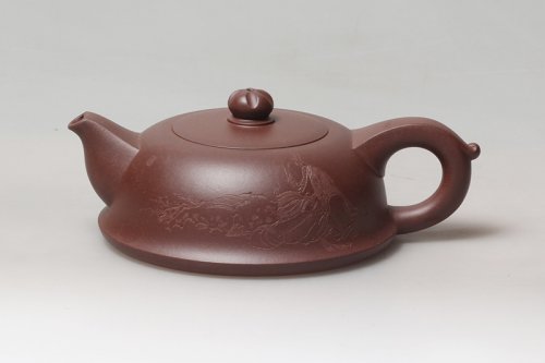 顾建芬紫砂壶 半月（紫泥） 