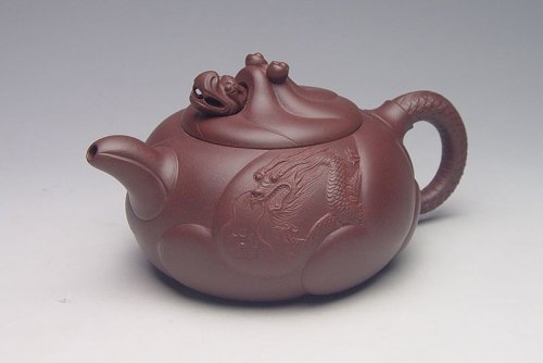 潘跃明紫砂壶 鱼化龙 