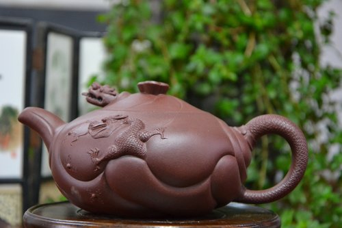 周小军紫砂壶 鱼化龙 