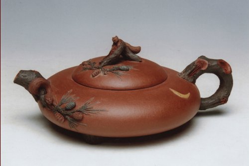陈成紫砂壶 赏月手工调砂泥2007年新作 