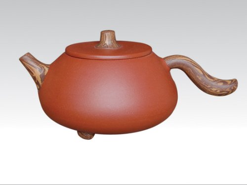 余颖紫砂壶 三足祥云  绞泥 ... 