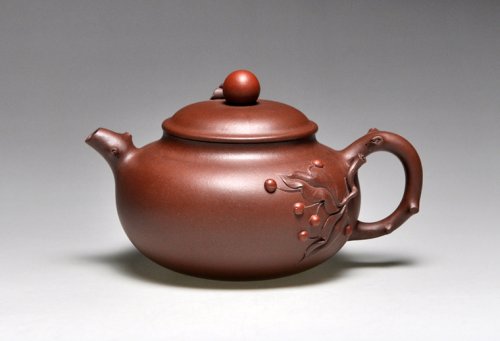 吴建平紫砂壶 《硕果》泥料：紫泥  容量：350cc 