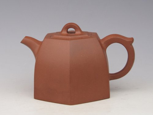 李刚紫砂壶 六方铜陀 