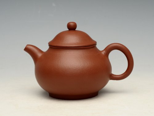 周亚萍紫砂壶 朱泥潘壶 