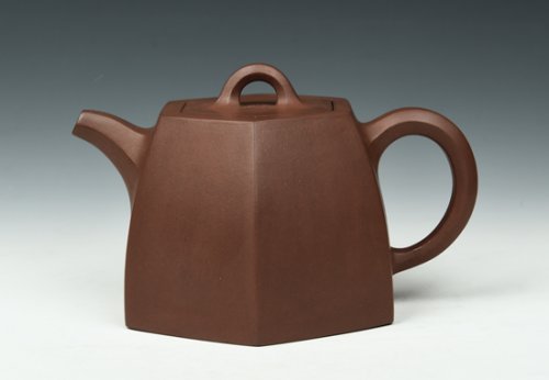 冯建强紫砂壶 六方铜砣 