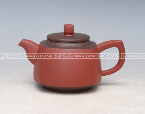 沈菊芳紫砂壶 双色方壶 