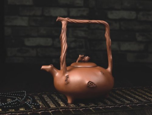 周奇鸣紫砂壶 柏福提梁壶 