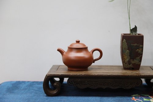 徐玮紫砂壶 朱泥潘壶 