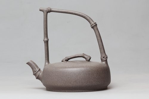 曹建国紫砂壶 雅竹提梁 