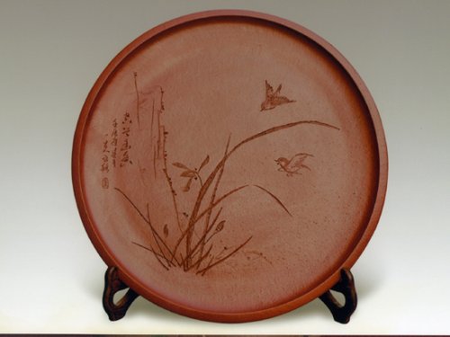 罗荣贤紫砂壶 挂盘    泥料：清水泥 