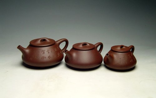 吴建平紫砂壶 全手工《大石瓢》泥料：原矿底槽青 容量：450cc 