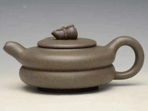 蒋彩萍紫砂壶 葫芦 泥料：青灰泥 300cc 