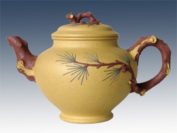 范亚春紫砂壶 双色劲松壶 