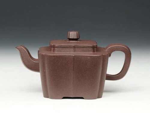窦锋紫砂壶 四方抽角特魁 