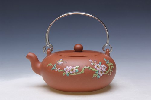 朱国强紫砂壶 扁圆珠 