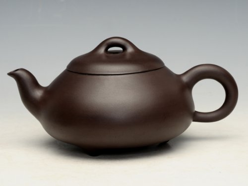 邵文紫砂壶 石瓢（高黑） 