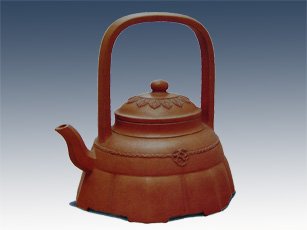 王寅春紫砂壶 裙花提梁 