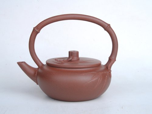 陈珍华紫砂壶 旭竹提梁  容量：400CC  泥料：底槽青 