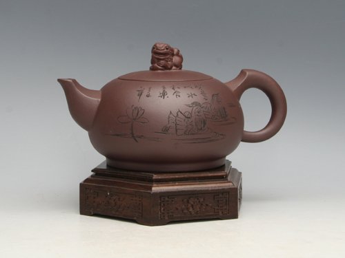 王香勤紫砂壶 狮球 