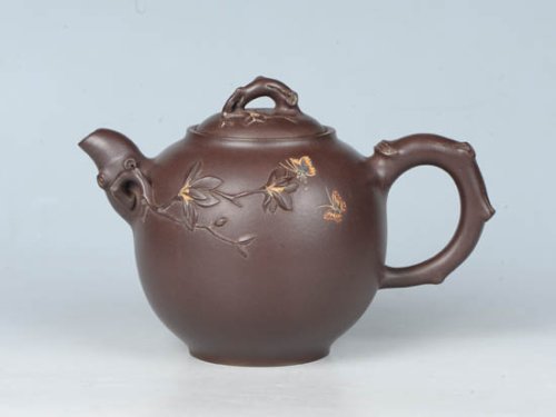 周庚大紫砂壶 满园春色 