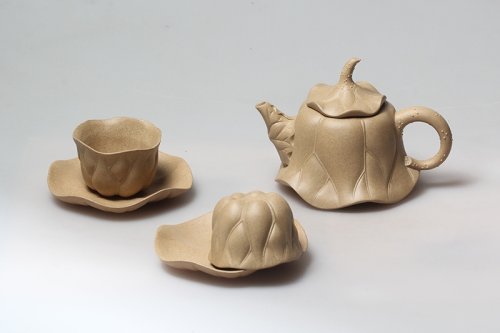 毛承君紫砂壶 荷钟套壶 