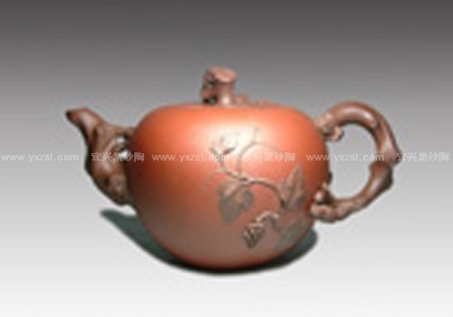 周忠军紫砂壶 松鼠葡萄 