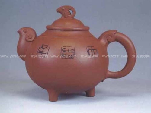 鲍志强紫砂壶 三羊开泰壶 