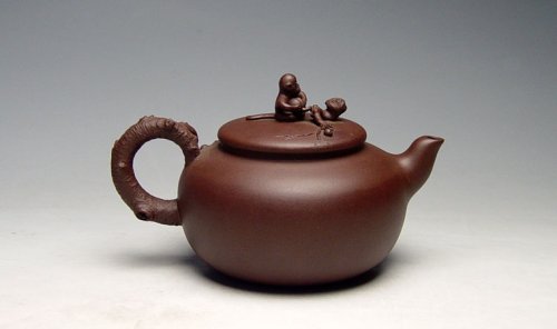 沈寅华紫砂壶 金猴献寿壶 