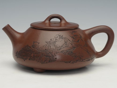 张太友紫砂壶 景舟小石瓢厉上青刻字 