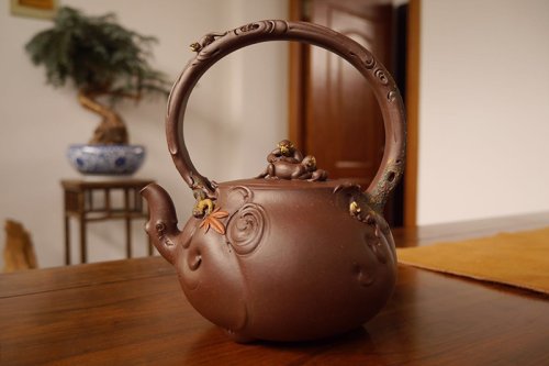 张宏紫砂壶 五子登科 