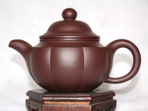 许艳萍紫砂壶 紫茄泥  海棠壶 