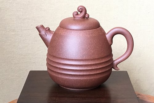 鲍青紫砂壶 得水壶 