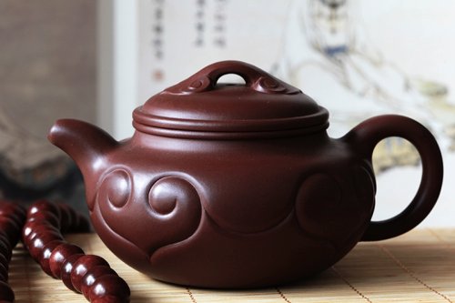 张亦紫砂壶 仿古如意 