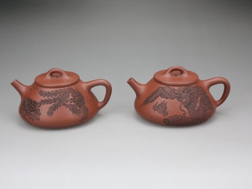 潘雪峰紫砂壶 龙凤石瓢 