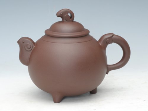 眭龙俊紫砂壶 三羊开泰（紫泥） 