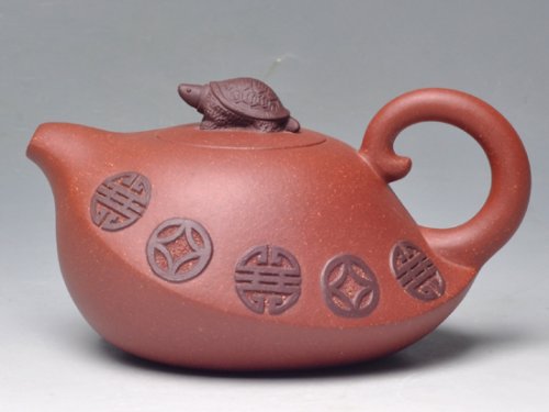 王福新紫砂壶 钱币龟龙（清水泥）... 