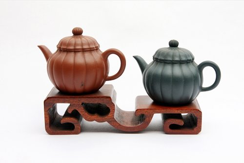 曹婉芬紫砂壶 小圆条对壶 