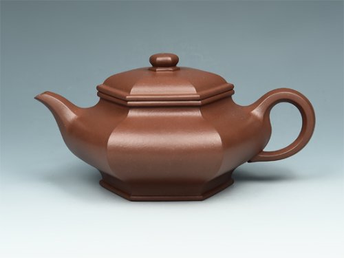 刘亚萍紫砂壶 六方虚扁壶 