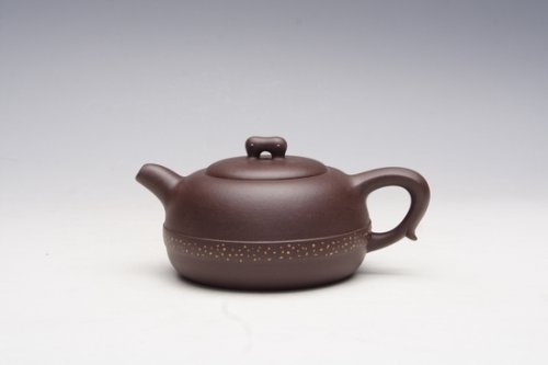 周军强紫砂壶 点砂腰带 