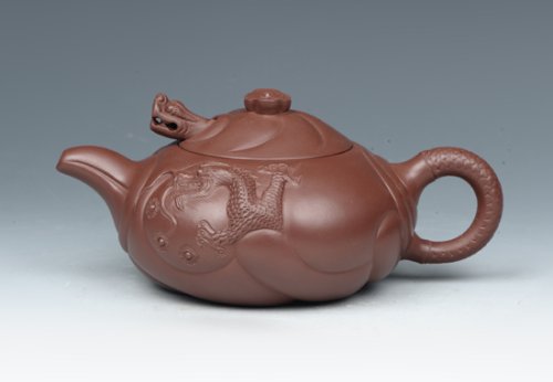 周小华紫砂壶 鱼化龙4 